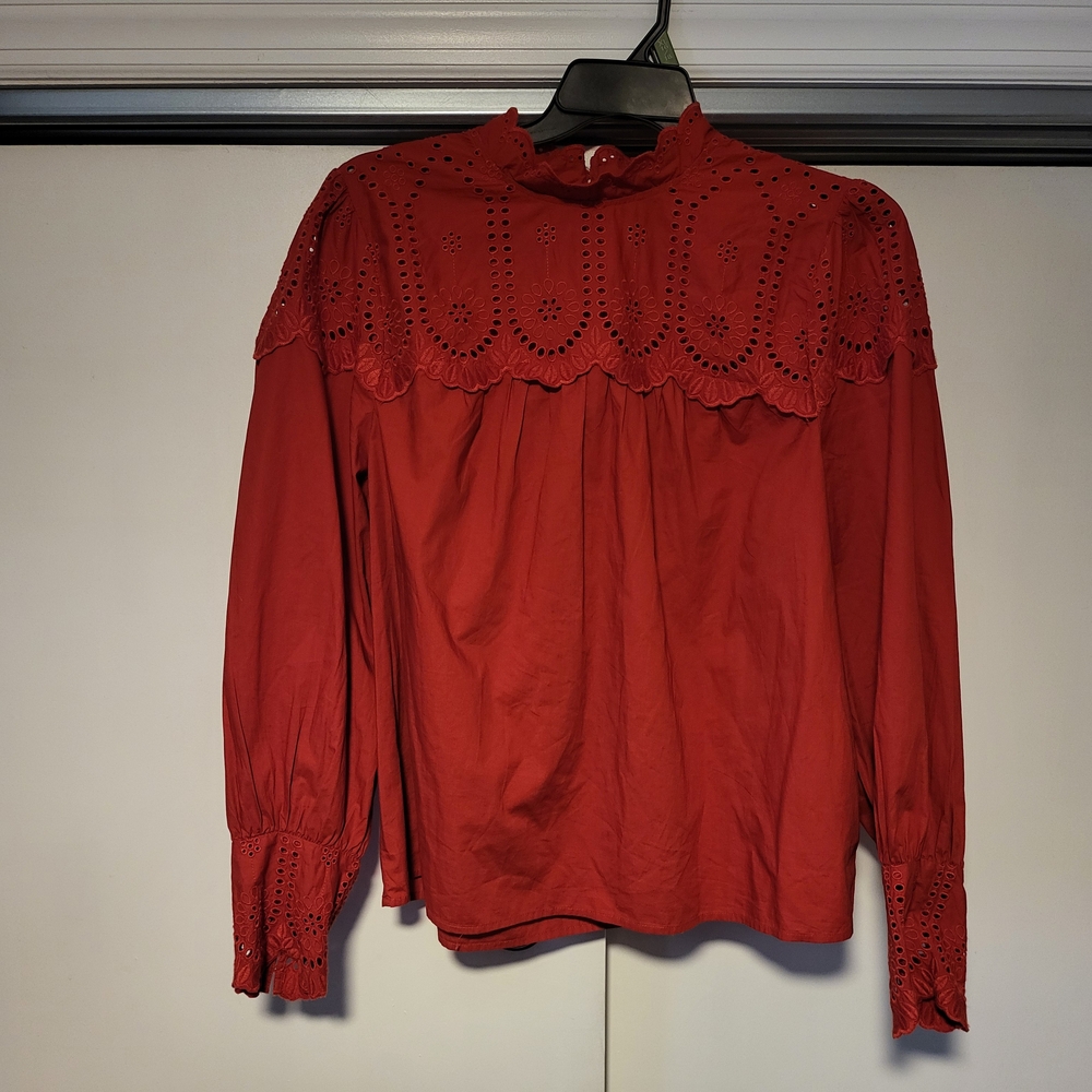 Elegant Rustic Red Women's Top Fall Color